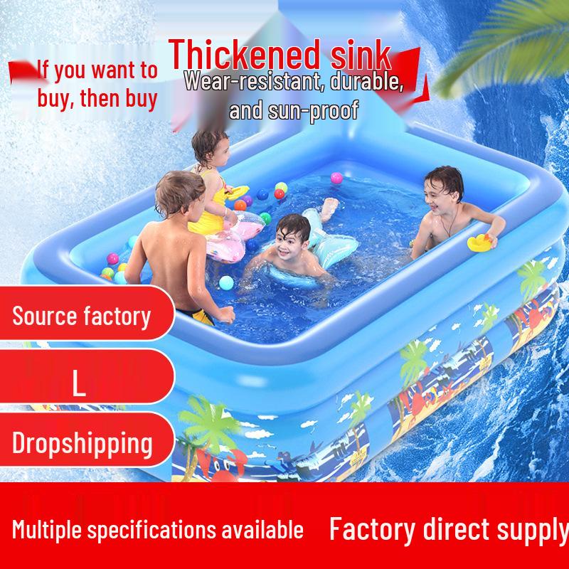 

Прочный надувной ПВХ бассейн для детей и взрослых 180cm Three-Ring Beach Flat Bottom