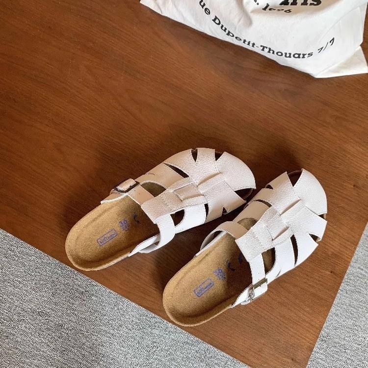 Shei Su Yinyin Wear Doctrine Hollow Casual Birkenstock Baotou Sandals Women s Pig Cage Slippers Wear Outside Summer 35 светло-серый 4774₽