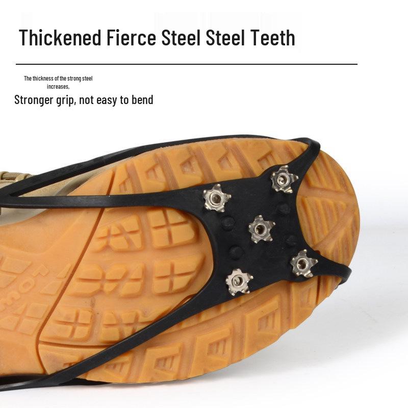 Portable 5-Tooth Gourd-Shaped Ice Cleats: Anti-Slip Shoe Covers for Winter Snow and Ice