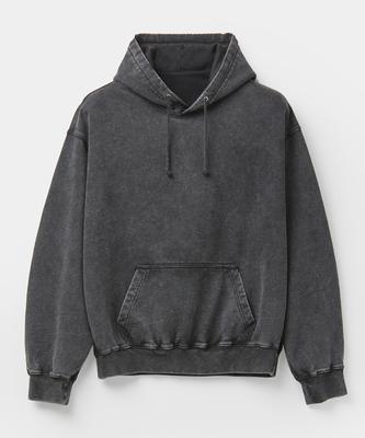 Garment Dyed Essential Hooded Sweatshirt (Washed Charcoal)