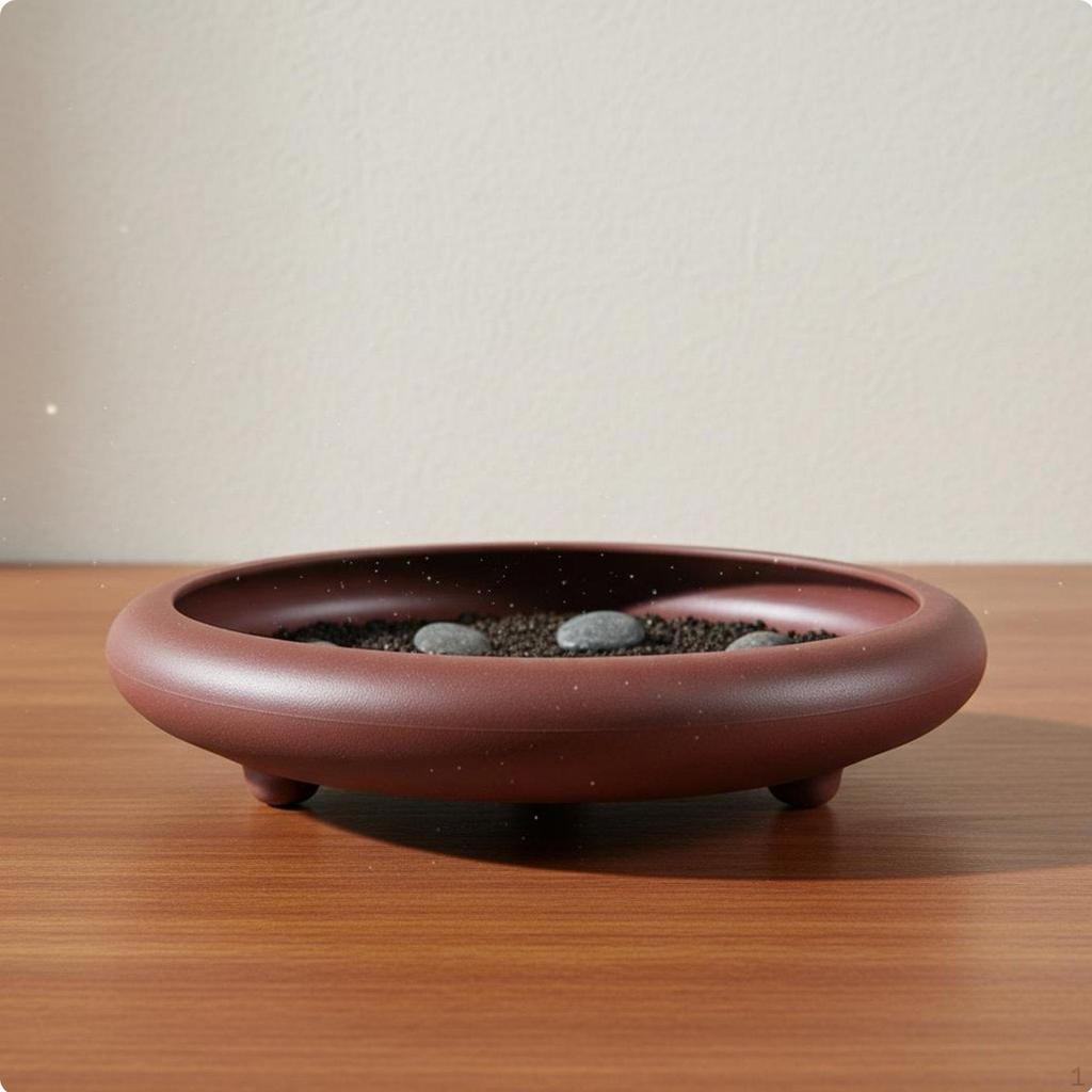 Vaso a Tre Gambe con Fori di Drenaggio Argilla Imitazione Bonsai Traspirante Fioriera Bassa per
