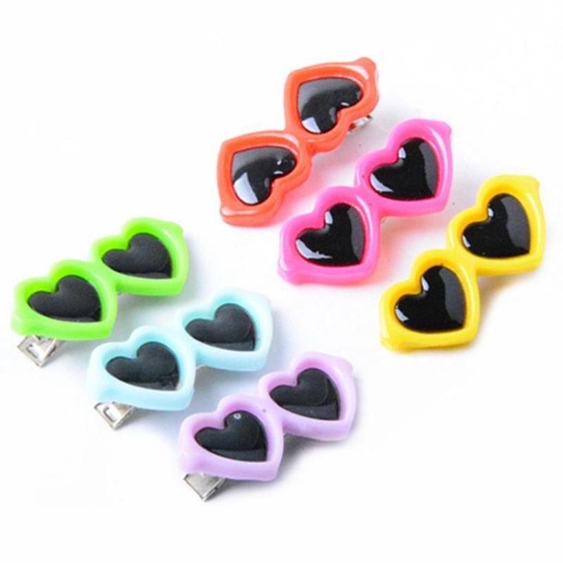 5 Pcs Random Small Size Heart-shaped Sunglasses Simulated Resin Heart-shaped Glasses DIY Accessories Dolls Pets Dog Accessories