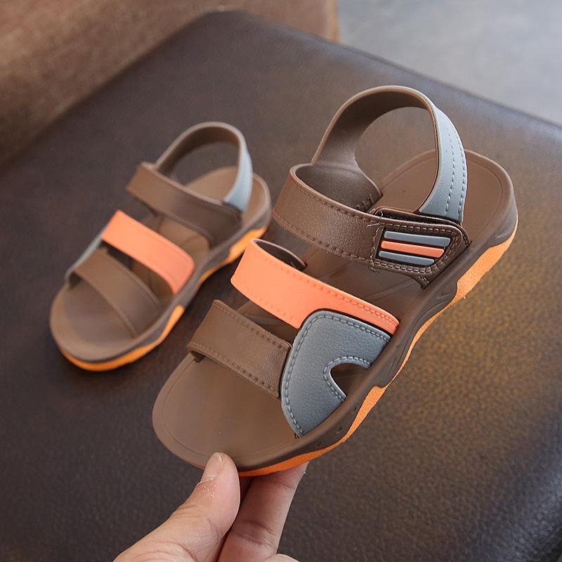 New Summer Children Flat Beach Shoes Kids Sports Casual Student Leather Sandals Soft Non-slip Fashion Wild