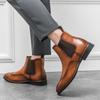 Luxusmarke Britischer Stil Chelsea Boots Handgefertigte Herren-Stiefeletten Business-Kleidstiefel Klassische Retro Weiches Leder Freizeitschuhe