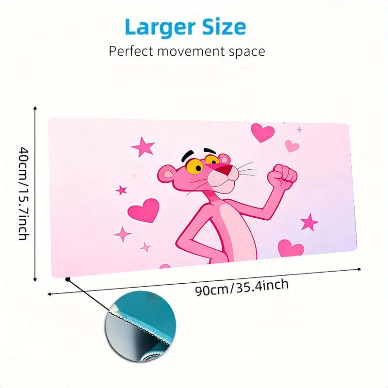 Pembe Panter Baskılı Yastık Kaymaz Dizüstü Tablet Büyük Mouse Pad XXL Mat Mini PC Oyun Matı Kilitli Kenarlı