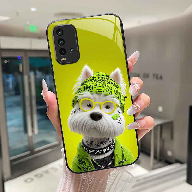 

Beautiful Flower Cute Cartoon Cats Case For Xiaomi Redmi 9T 9 Power Tempered Glass Phone Case Protective Back Cover Hard Shell Redmi 9 Power