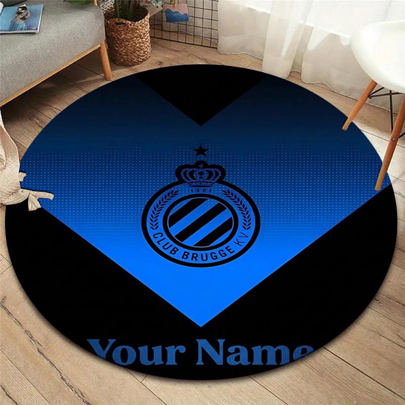 Club Brugge Kv Crest Custom Name Round Area Rug Carpet Rug For Living Room Bedroom Sofa Playroom Decor Nonslip Floor Mat