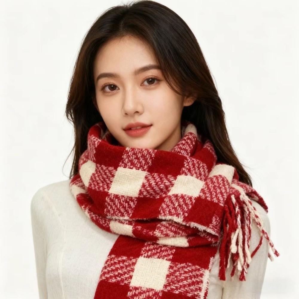 Coldproof Wool Tassel Scarf Korean Style Women Cashmere Shawl Winter Cashmere Scarves  Female