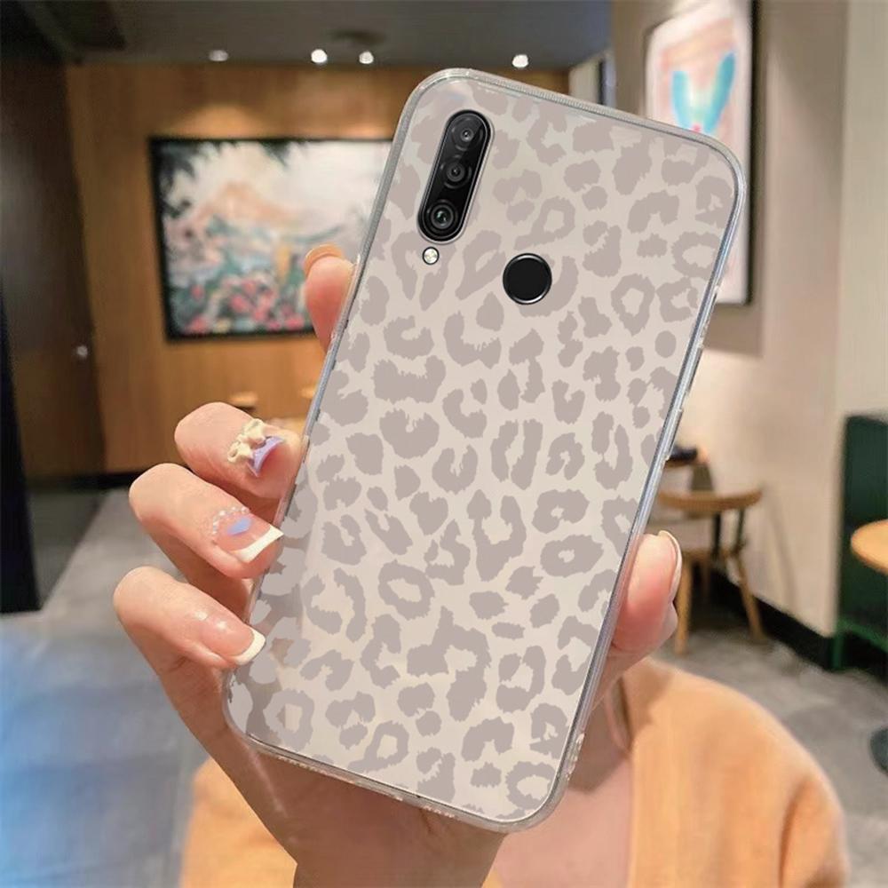 Phone Case For Huawei P30 P20 Lite Y6 Y7 P Smart 2019 Mate20 Lite Colorful Leopard Transparent Clear Marble Print Dinosaur Cover