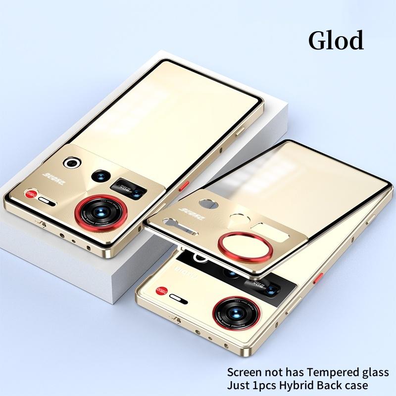 Elastic Snap Magnetic Metal Bumper Frame Case for ZTE Nubia Z80 Z70 Z70S Ultra 5G Clear Frosted PC Lens Protector Back Cover