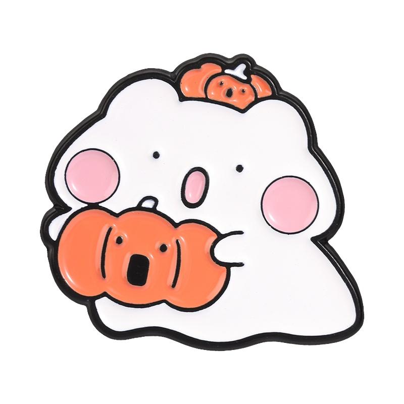 Halloween Cat Ghost Badge Pumpkin Kitten Enamel Pins Spooky Jack‑o‑Lantern Brooch Cute Creepy Punk Accessories Decor Gift