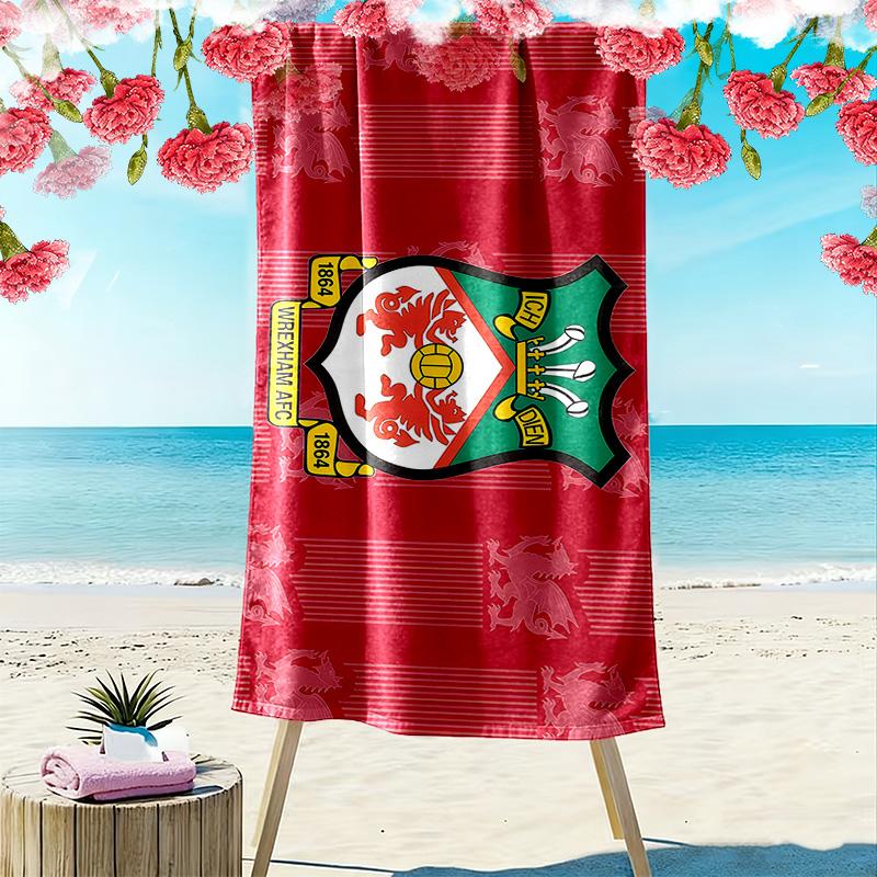 Ręcznik plażowy z nadrukiem Wrexham AFC, Duży miękki szybkoschnący ręcznik na plażę, kemping, basen