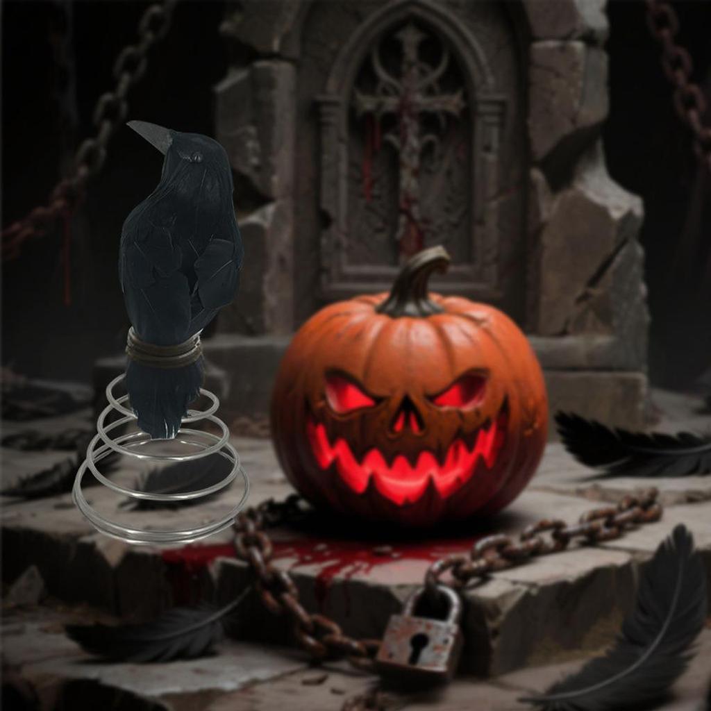 Halloween Crow Tree Topper Spooky Halloween Tree Ornaments Miniature Christmas Ornaments For Party Supplies