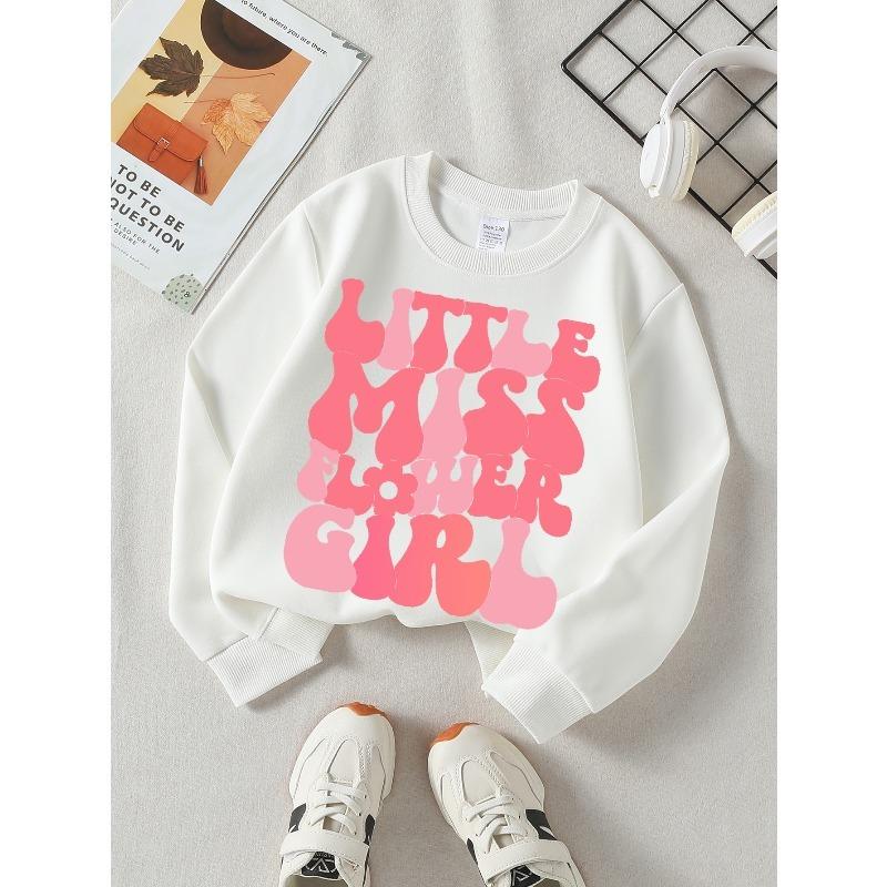 European sizes Kids Sweatshirt, Kids Clothing, Kids Round Neck Fashion Sweatshirt, Little Miss Flower Kid, Kids Trendy Printed Sweatshirt 110
