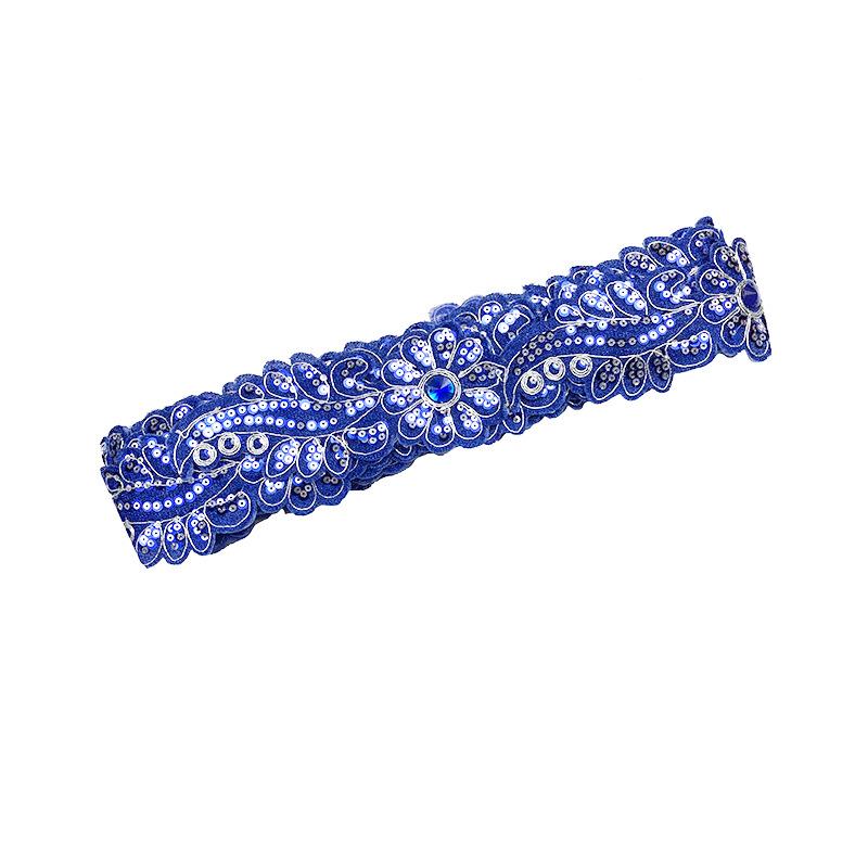 6cm Self-Adhesive Iron-On Floral Lace Strip with Colorful Sequins for Clothing Decoration