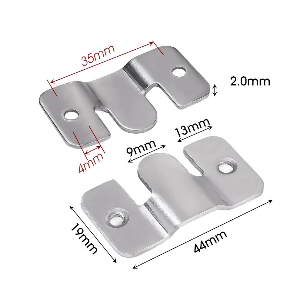 

20/2pcs Stainless Steel Interlock Bracket Furniture Joint Connector Wall Hanger Picture Frame Hooks Flush Mount Hanging Buckle 2PCS(1Set)