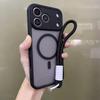Luxury Matte Clear with Strap Phone Case for IPhone 17 Air 17 Pro Max with Strap Camera Protect Magnetic Wireless Charging Cover