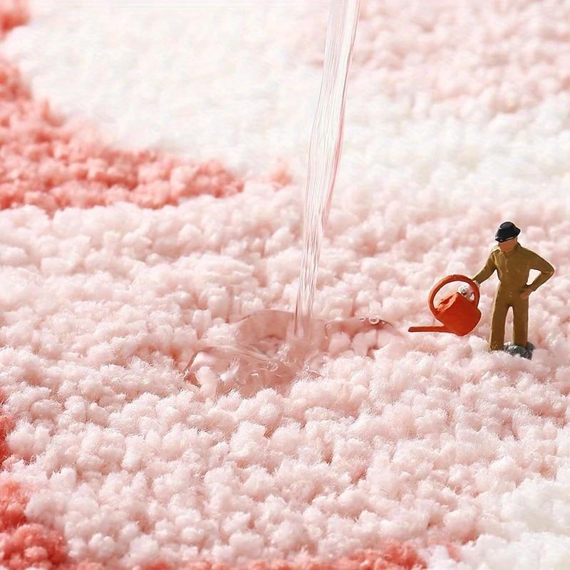 Covorașe de baie drăguțe în formă de floare, luxoase, pufoase, groase, Shaggy, pentru baie, covoare din microfibră, smocuri