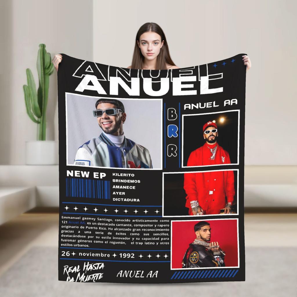 Anuel AA Rhlm 2 Album Blanket Quality Soft Warm Throw Blanket Autumn Travel Office Home Decor Funny Bedspread