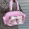 New Y2K Polka Dot Anime Ita Bag Two-dimensional Crossbody Bag Cute Girl Transparent Shoulder Bag Otaku DIY Comic Display Handbag