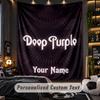TapestryDeep Purple Custom Name Text Personalized Wall Hanging Tapestry Home Wall Decor