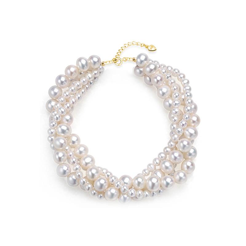 

925 sterling silver baroque shell pearl bracelet - layered, minimalist, and luxe women s jewelry - summer style inspired by [celebrity name, 925 silver