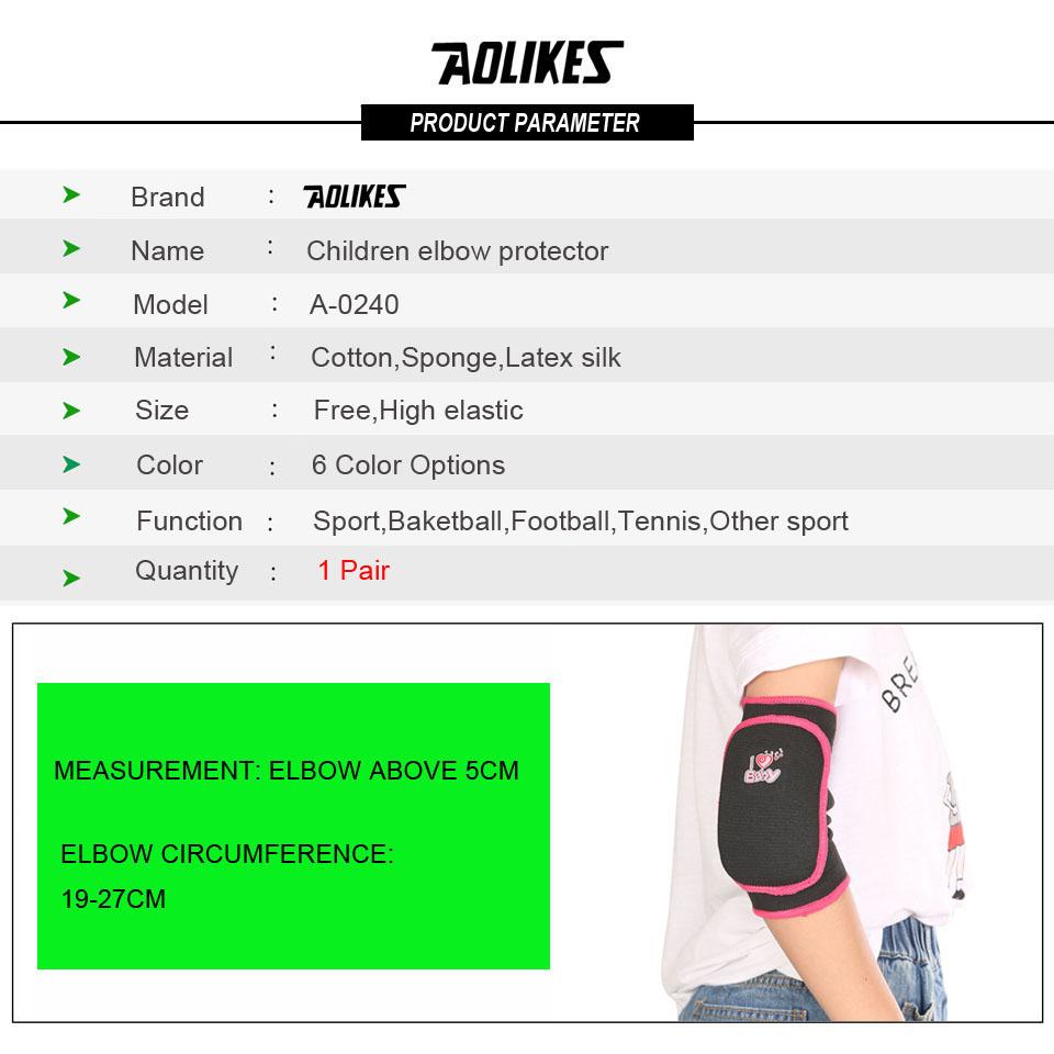 AOLIKES 1 Pair Kids Children Breathable Sports Elbow Pads Support for Outdoor Roller-skating Dancing Baketball Football