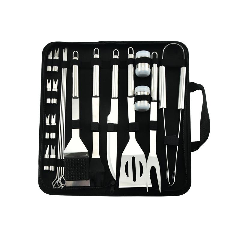 Complete Set of Barbecue Tools Stainless Steel Outdoor Camping Tote Bag BBQ Set Combined Grill Set