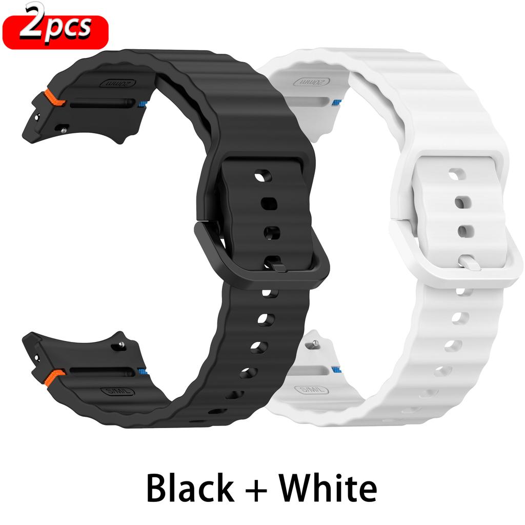 Sport Straps for Samsung Galaxy watch 4/5/6/7/6 classic 44mm 40mm 2 Pcs Original Silicone bracelet correa Galaxy watch 7 Band