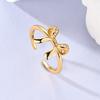 New Authentic Copper Ring Heart Bow FourLeaf Shamrock Crown Guardian Eye Ring Ideal For Women Girl Wedding Jewellery Gift