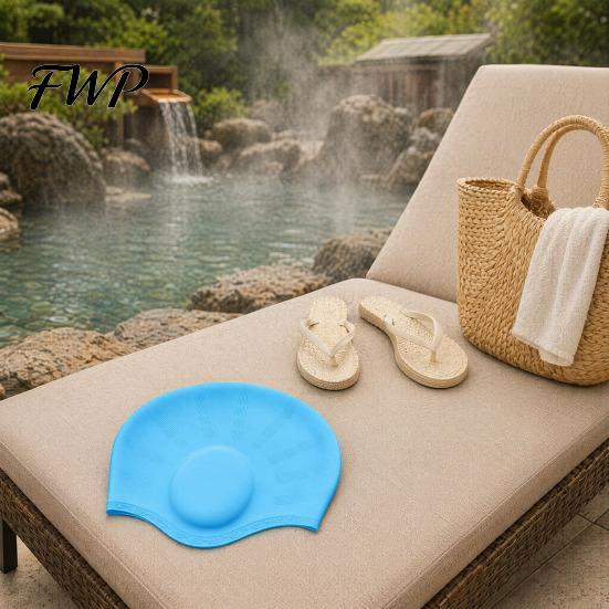 Comfortable Swim Cap Adults Silicone Swimming Cap, Waterproof Non-slip Elastic Pool Hat, Men Solid Color Women Ear Protection Bathing for Short