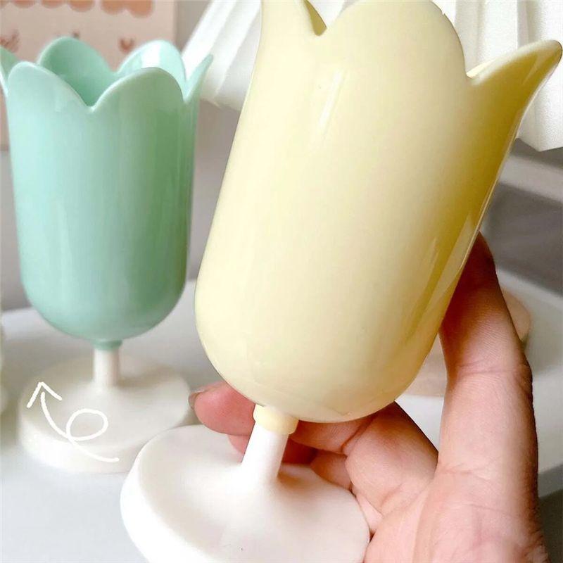 AEE4-Pot à crayons Fleur Rangement pour stylos Décorations, Seau de rangement pour pinceaux de maquillage, Pot à crayons Tulipe Cadeau pour la fête des mères