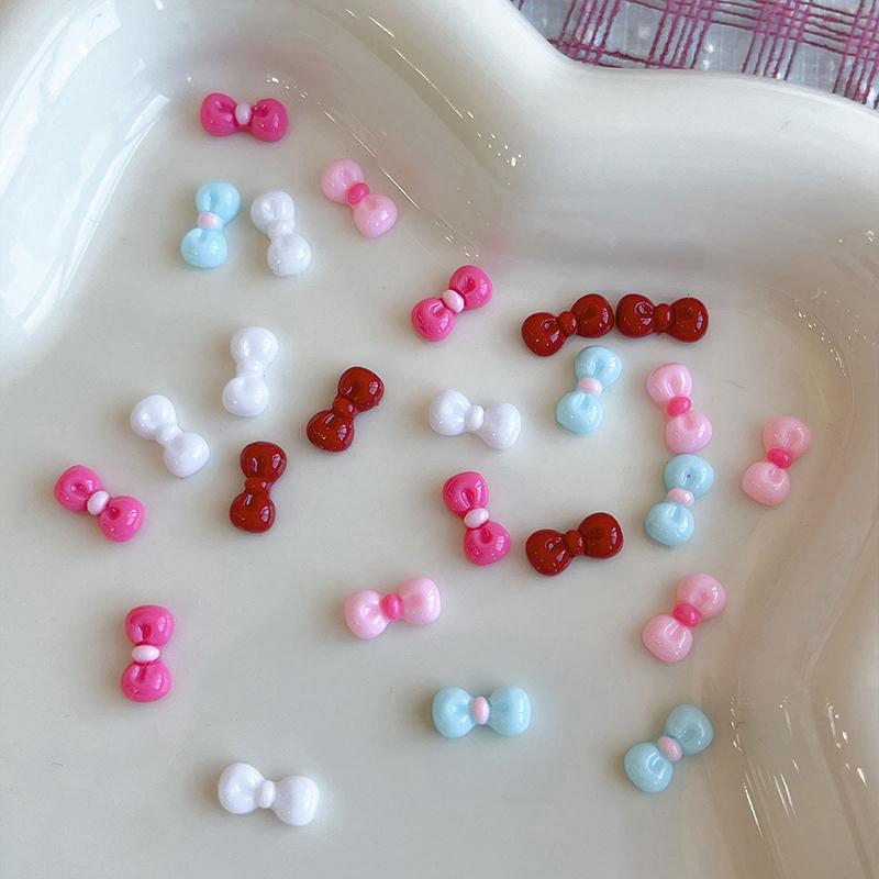 10Pcs 3D Bowknot Nail Art Charms Colorful Resin Jewelry Women Nail Decoration Bow Nail  Manicure Salon Diy Gift