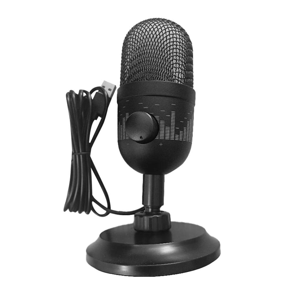 

USB Gaming Microphone RGB Computer Microphone 192KHz/24Bit PC Mic for Studio Recording Streaming Content Creation чорний