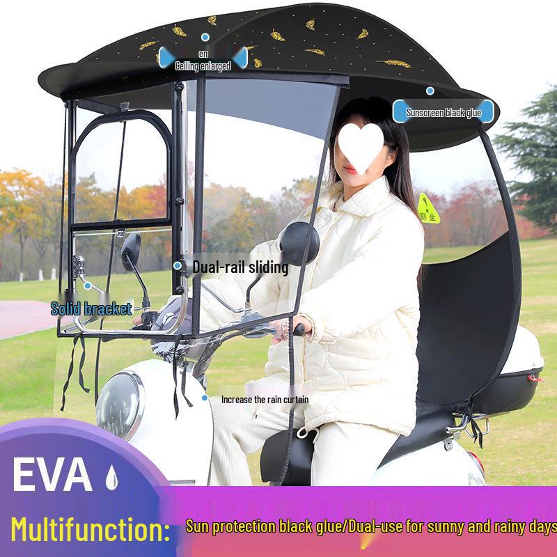 Electric Vehicle & Bicycle Canopy: Sunshade & Rain Protection for Motorcycles & Tricycles