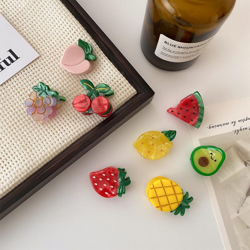 Cute Fruit Mini Hair Clips - Strawberry & Cherry Baby Bang Clips