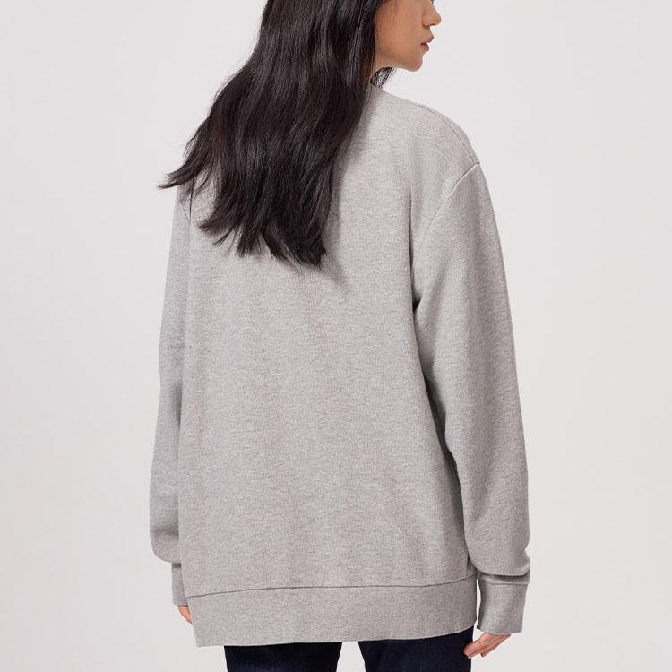 Levis Letter Print Crew Neck Casual Long Sleeve Loose Sweatshirt Men Sweatshirt Gray 19492-0026