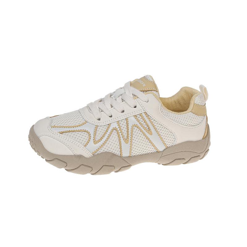 Mesh breathable thick-soled German training shoes women's 2025 autumn new imitation leather color matching small sports and leisure shoes