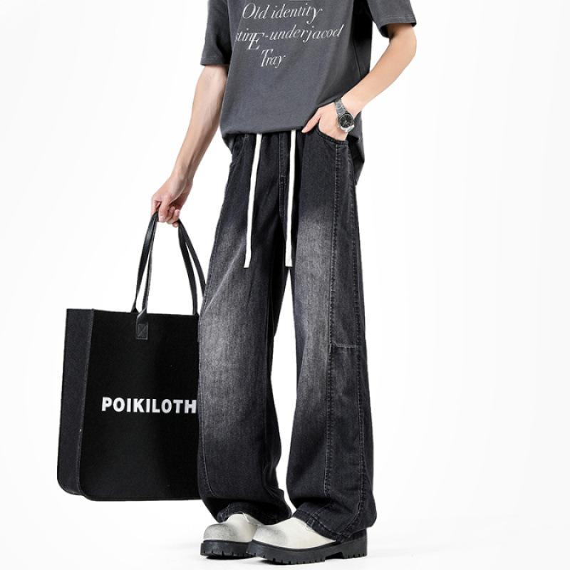 

JYL Thin jeans men s American wide pants novelty straight pants M глибоко тосканської червоний колір