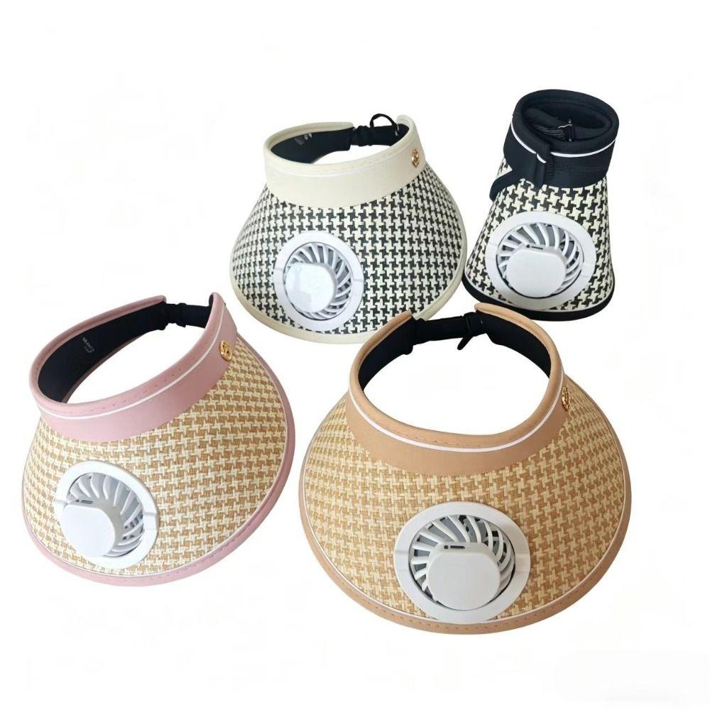 Breathable Solar Fan Hat Folding Cooling Sunshade Hat Comfortable To Wear Sun Hat with Fan  Hiking
