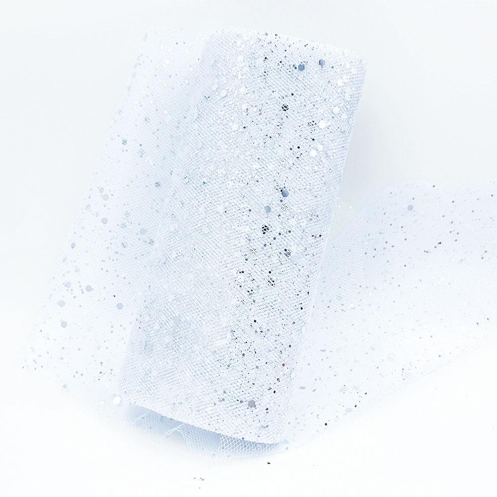 15cm Width 10 Yards Glitter Sequin Tulle Roll Spool Tutu Wedding Decoration Organza Laser DIY Craft Birthday Party Supplies