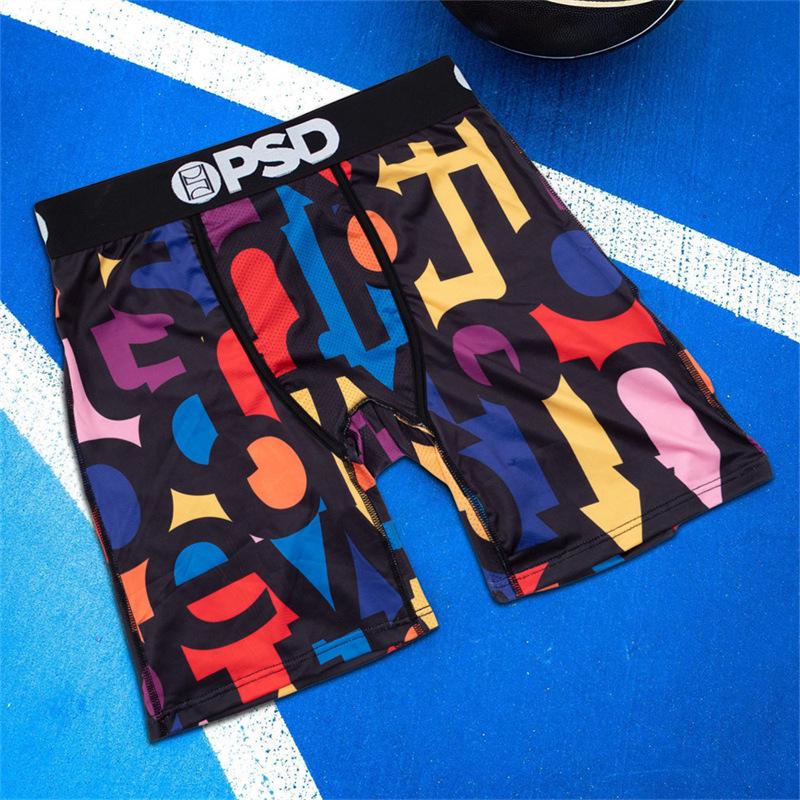 PSD Boxer Briefs Estampados Cómodos de Secado Rápido para Hombre de Línea Larga de Tiro Medio