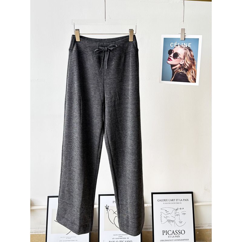 Lu Same Sports Pants Women 2025 New Arrival Best Selling Drawstring Loose Drooping Casual Loose Pants Straight-Leg Pants