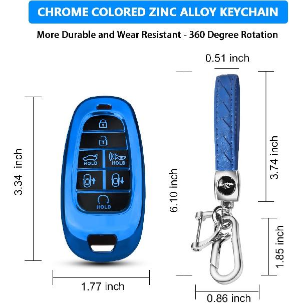 For Hyundai Key fob Cover Fit for 7 Buttons Hyundai Sonata Santa fe Tucson TPU Key Fob Case Protector