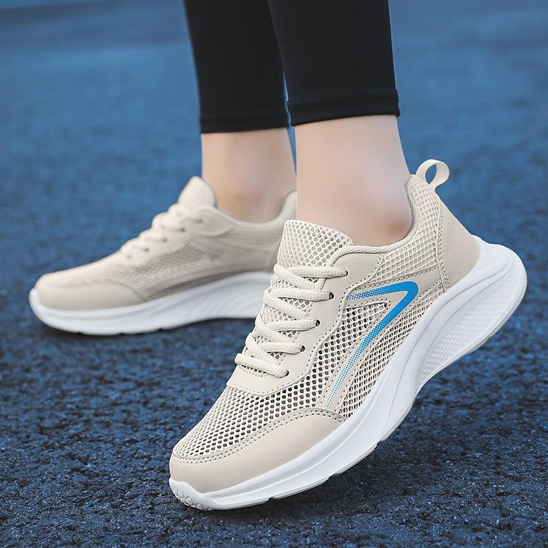 Casual Sports Shoes 2025 Summer Student Knitted Sports Shoes Women's Lightweight Thick Bottom Casual Single Shoes Fashionable