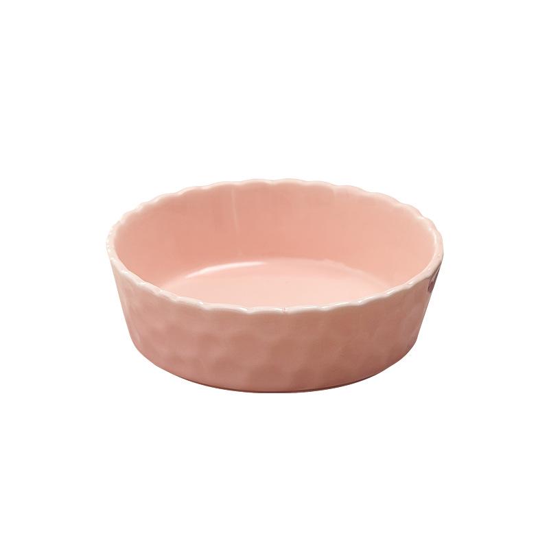 New Hammered Underglaze Ceramic Bowl - Solid Color for Salads & Fruits
