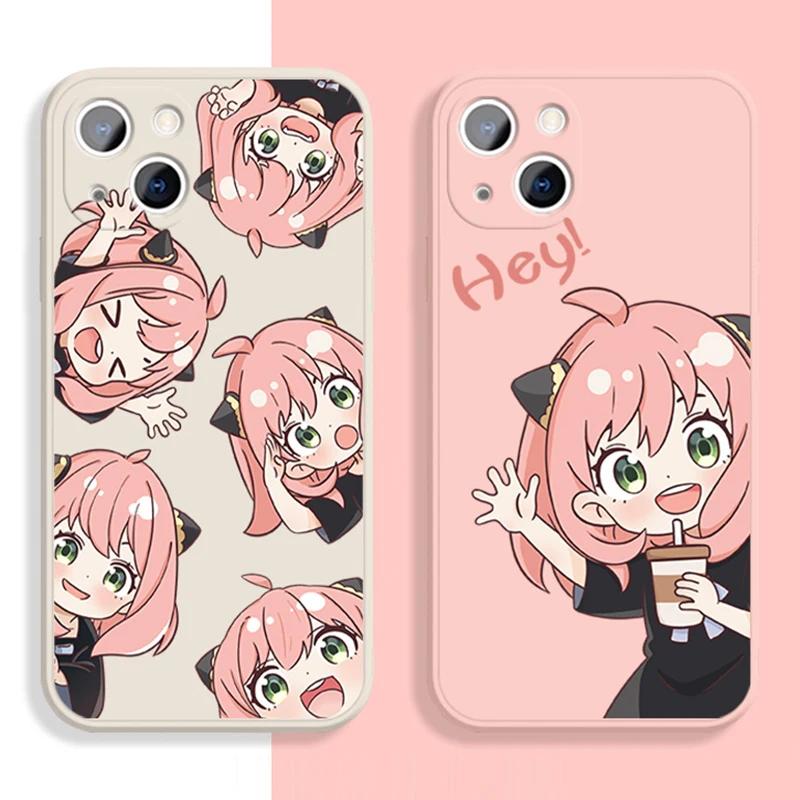 Anime SPY FAMILY Couple Silicone Phone Cases for iPhone 15 13 14 12 11 Pro Max Mini X XR XS 7 8 Plus SE Anya Forger Covers Bags