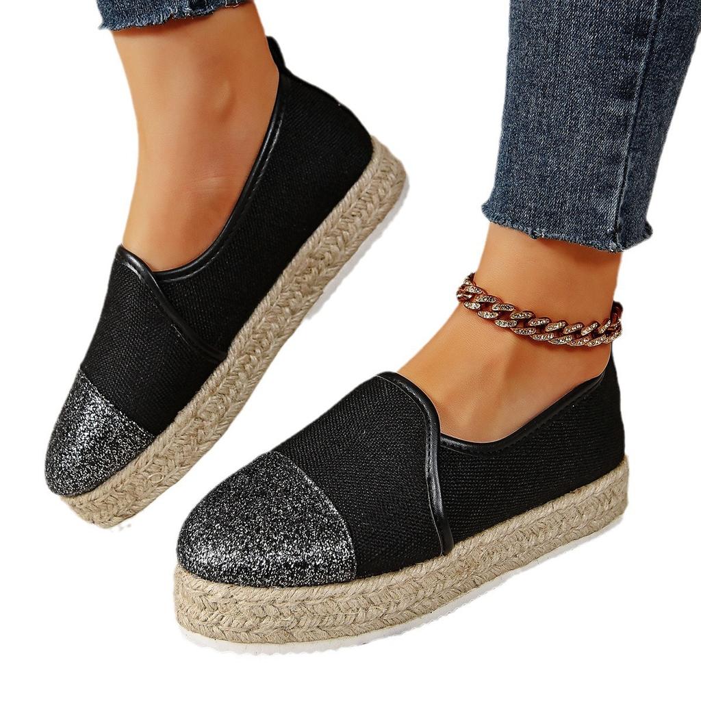 Fisherman shoes women's one-pedal lazy shoes autumn new single shoes platform comfortable hemp rope casual single shoes women