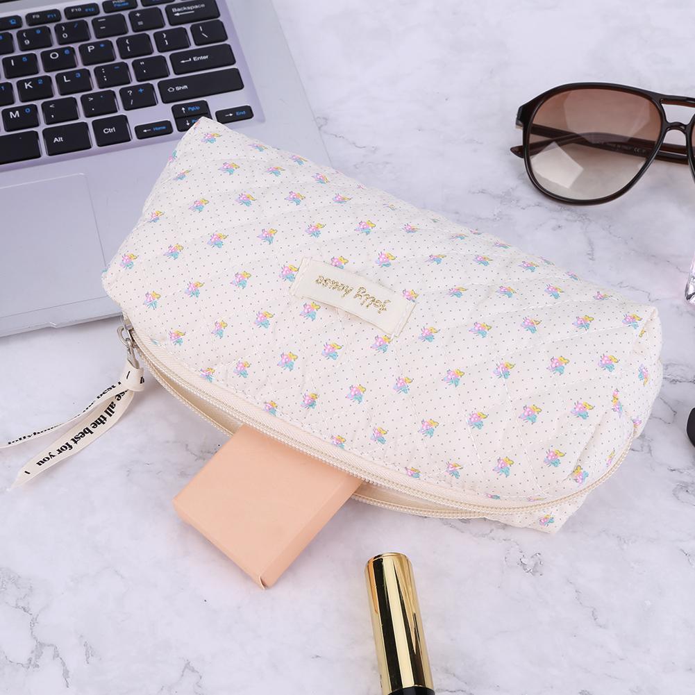 Women Make Up Organizer Pouch with Zipper Makeup Storage Bag Floral Printed Large Capacity Female Girls Storage Bag Set