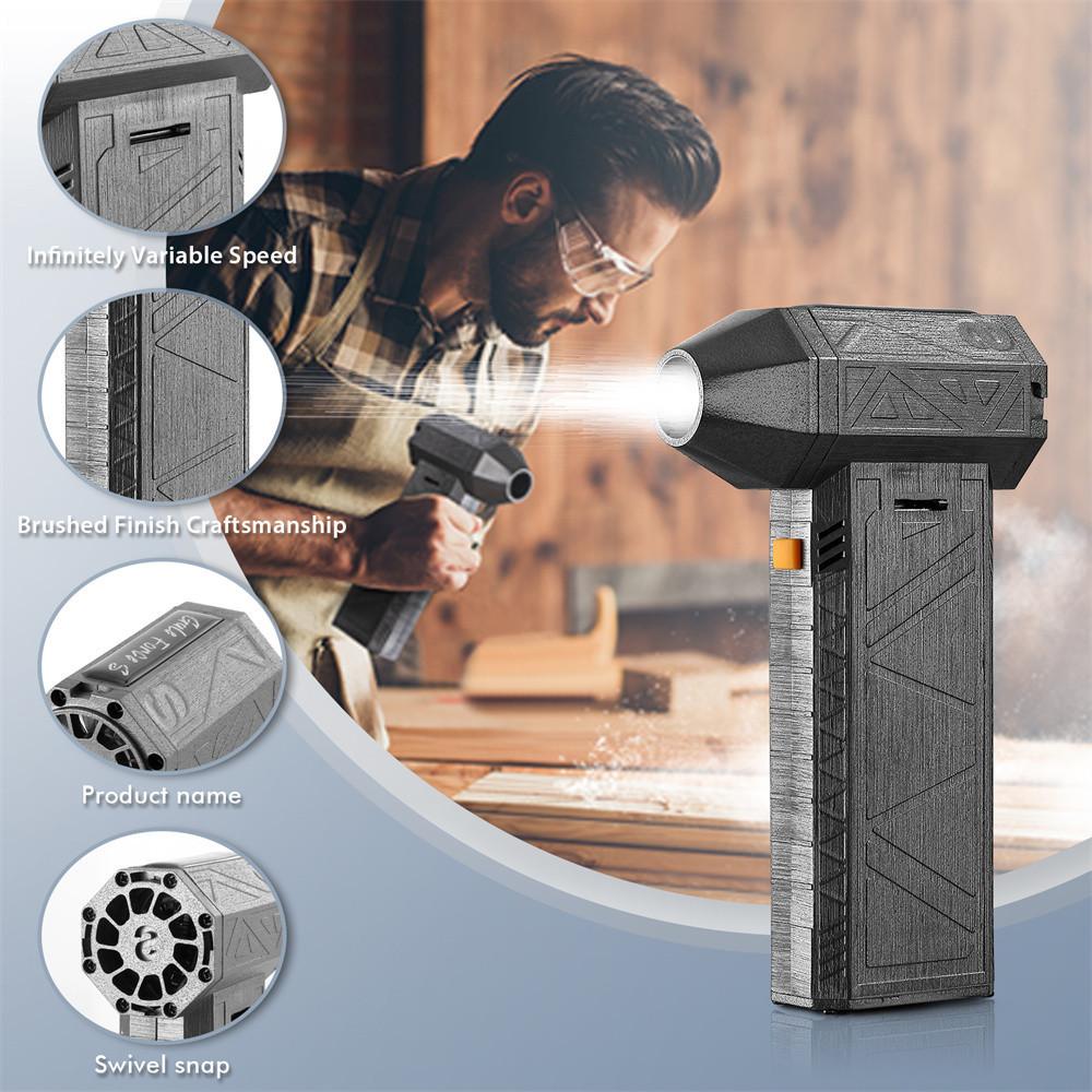 15W Portable Jet Fan High-Speed Brushless Motor Rechargeable Turbo Blower Handheld Mini Turbo Jet Blower Vacuum Cleaner